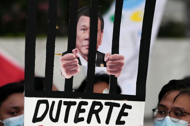 An image of Duterte in jail