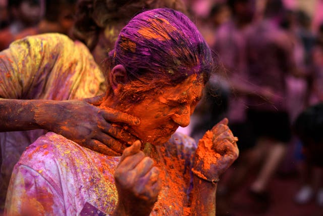 A woman takes part in the festival