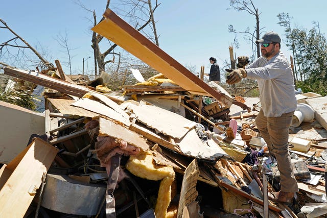 Homes destroyed by a tornado