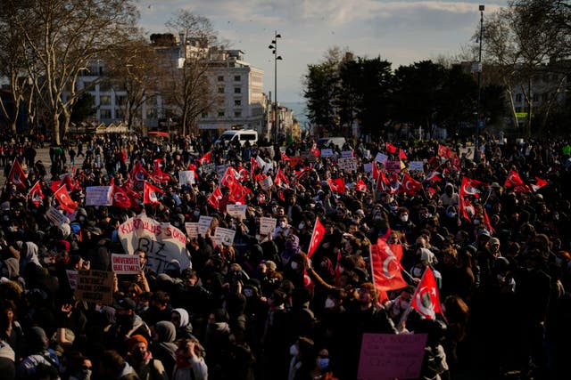 University students protesting