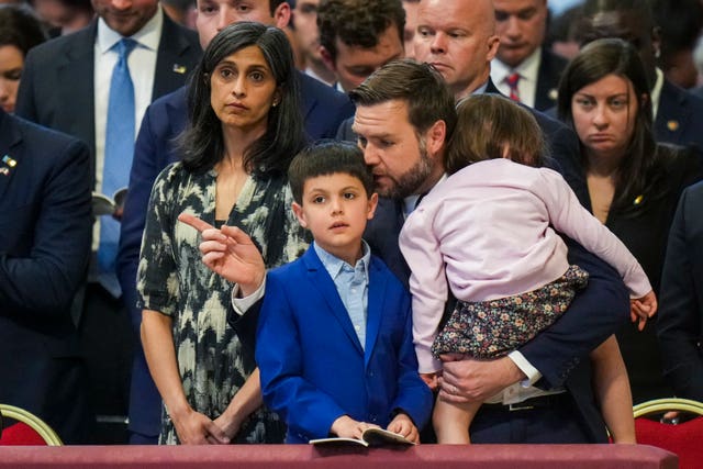 JD Vance with his wife Usha and their children
