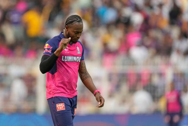 Jofra Archer celebrates an IPL wicket