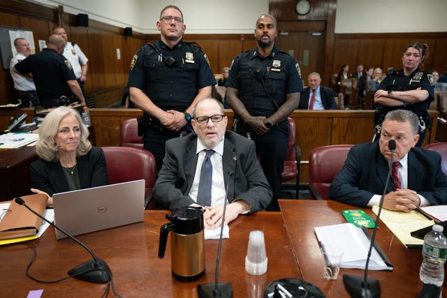 Harvey Weinstein appears in state court in Manhattan in New York 