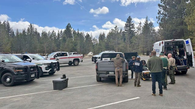 Tiffany Slaton after she was rescued in Fresno County, California, after being reported missing in the High Sierra for three weeks 