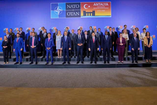 Nato foreign ministers pose for a group photo