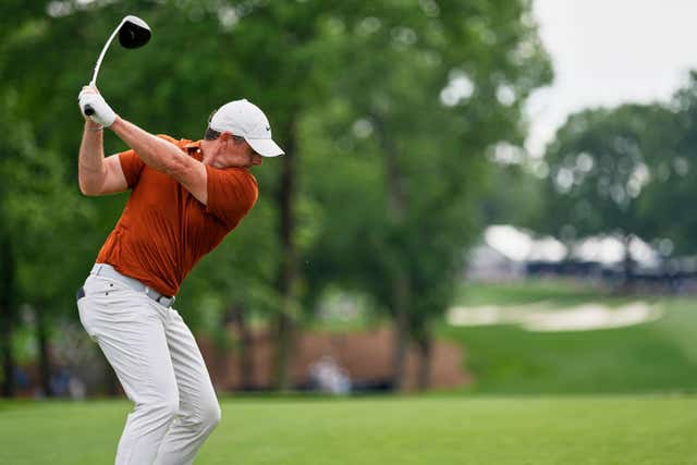 Rory McIlroy in midswing