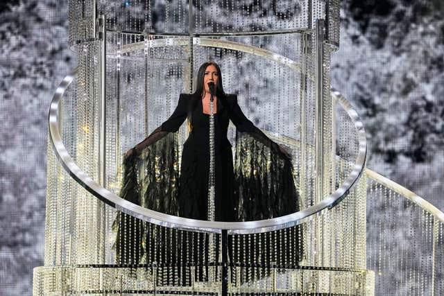 Yuval Raphael from Israel performs the song New Day Will Rise during the Eurovision Song Contest grand final