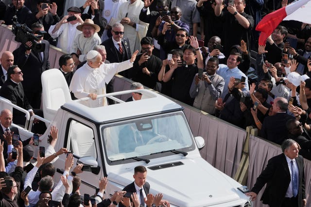 Pope in the popemobile
