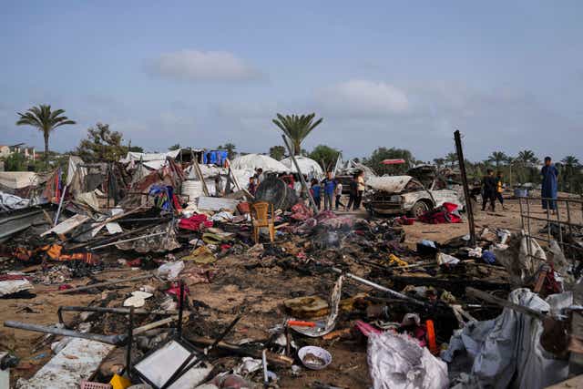 A destroyed camp