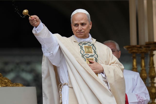 Pope Leo XIV during his formal inauguration ceremony in the Vatican