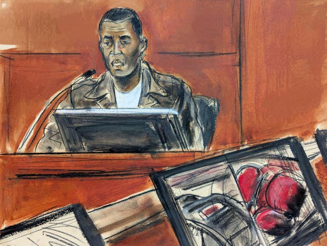 Court sketch of Kid Cudi