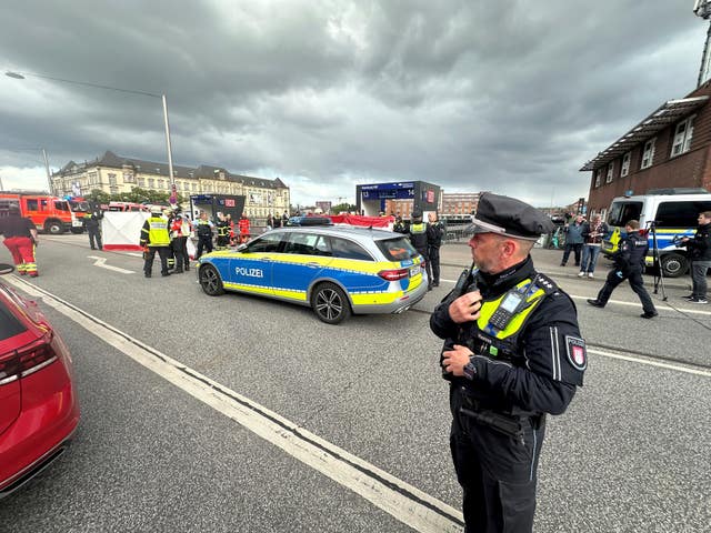 Police stand guard