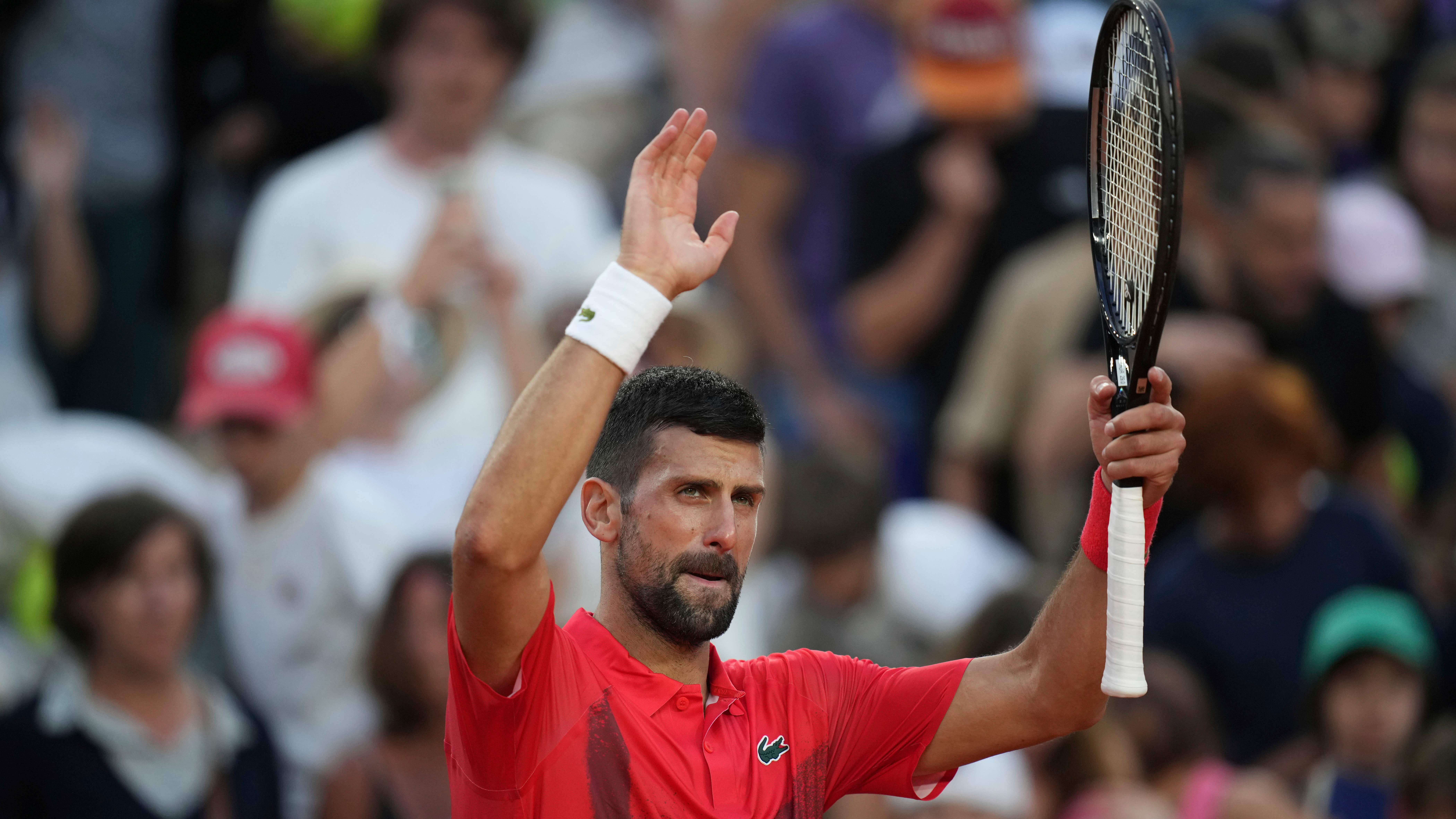 Novak Djokovic will play during the Champions League final (Christophe Ena/AP)
