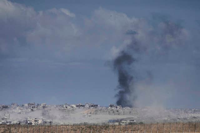Smoke from an Israeli bombardment in the northern Gaza Strip