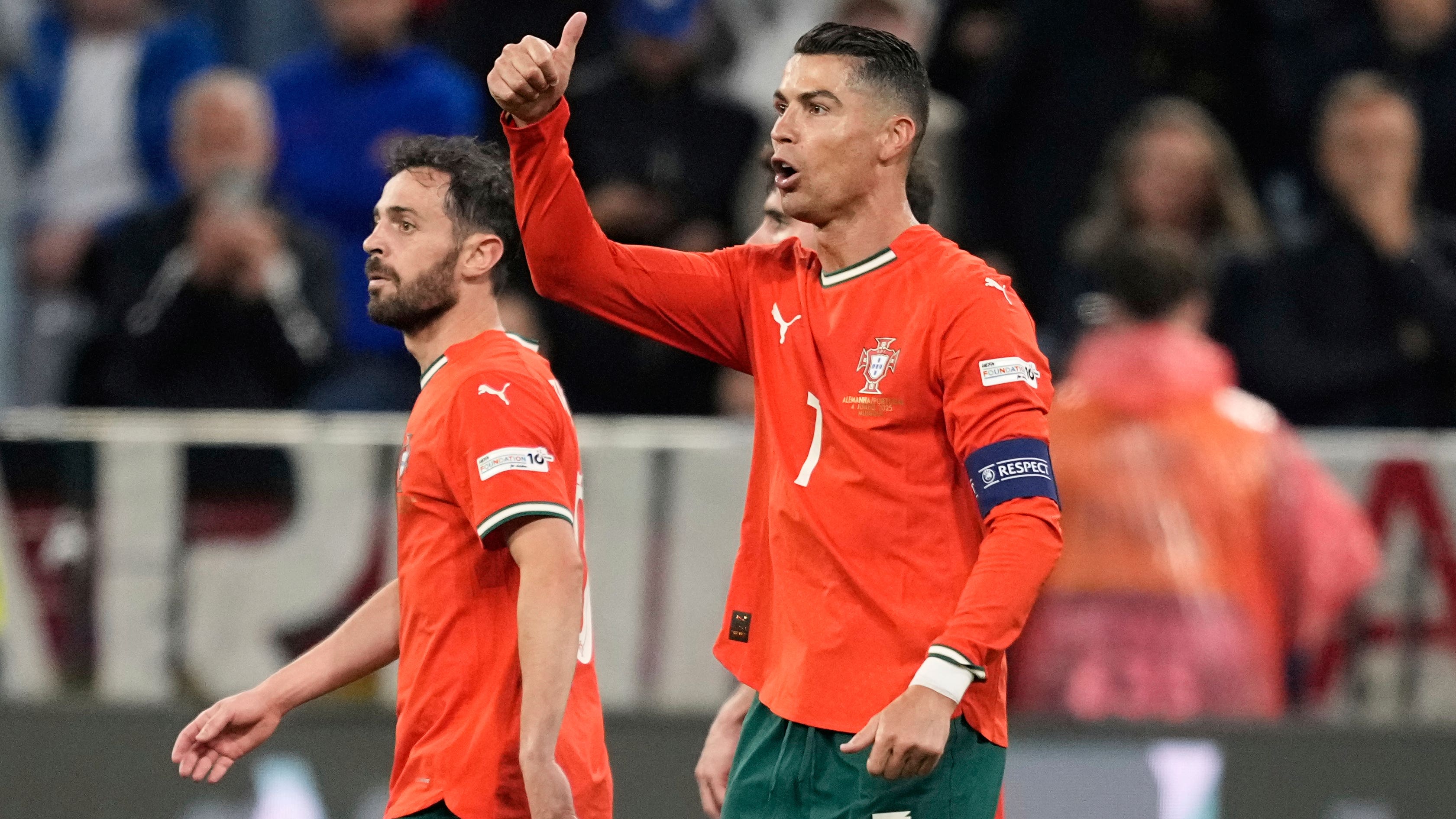 Cristiano Ronaldo sent Portugal through to the Nations League final (Martin Meissner/AP)