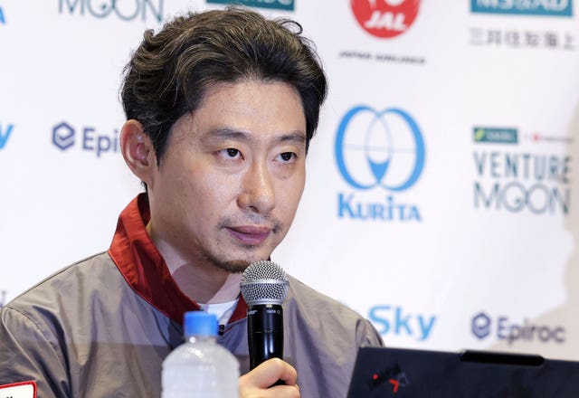 Takeshi Hakamada speaks during a press conference