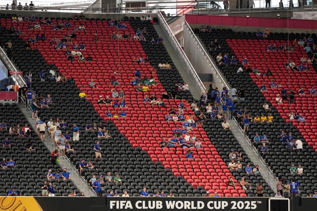 Fans sat in the almost empty stands in Atlanta