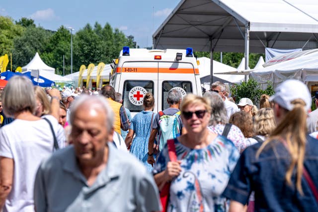 An ambulance from the German Red Cross at the ATP event in Halle