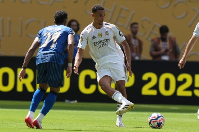 Real Madrid’s Trent Alexander-Arnold (right) passes the ball during the Club World Cup group H match against Al Hilal