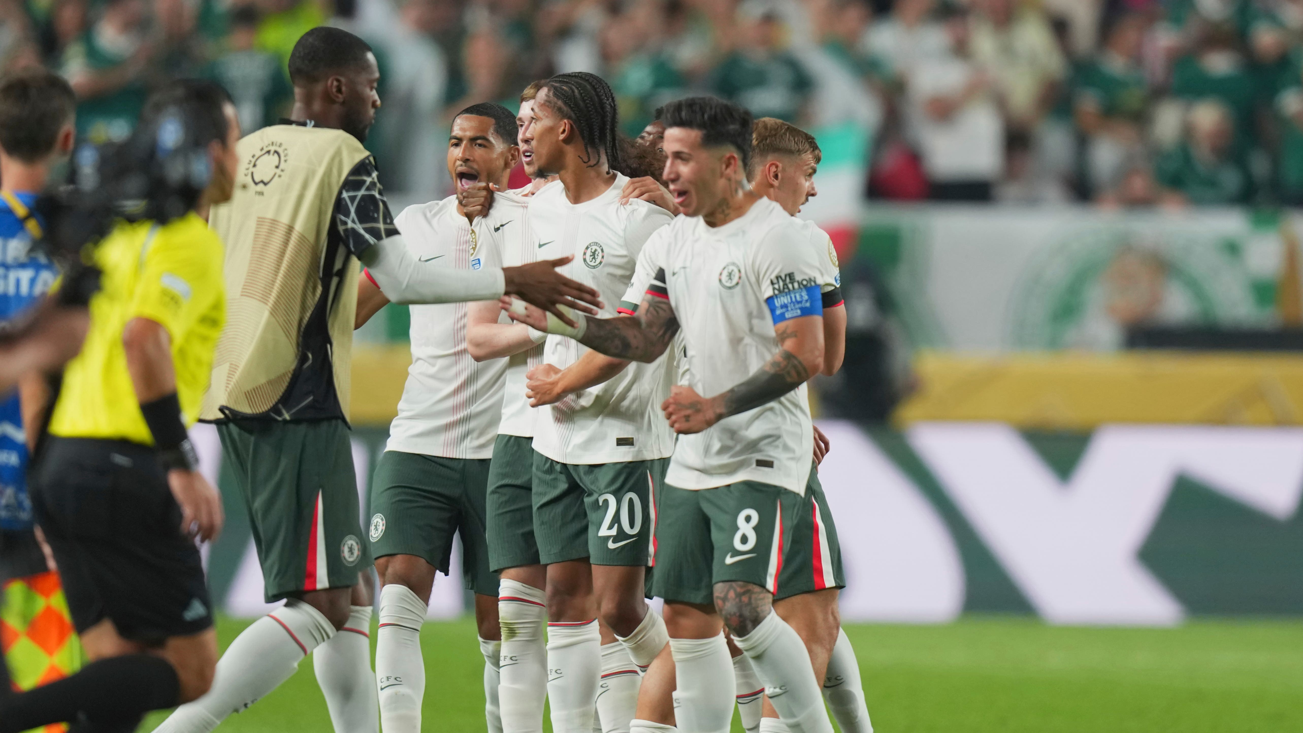 Chelsea’s players react after beating Palmeiras (Chris Szagola/AP)
