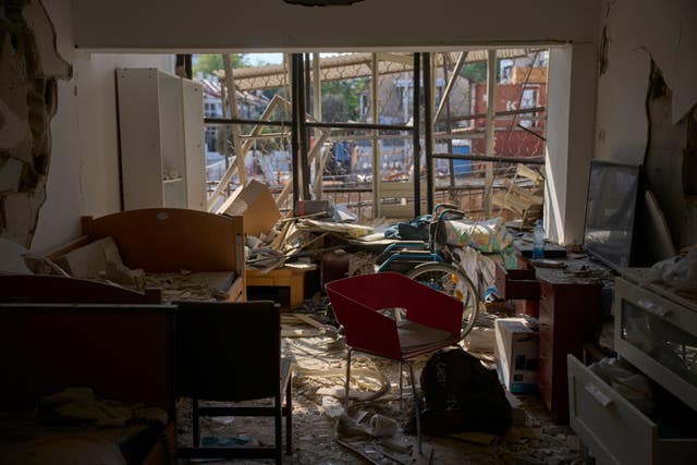 An apartment damaged by a direct missile strike from Iran that hit a residential building, during the 12-day Israel-Iran war last month