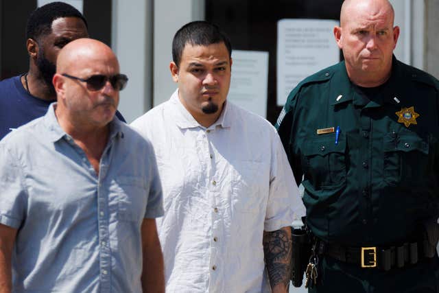Kilmar Abrego Garcia, centre, leaves Putnam County Jail in Tennessee on Friday 