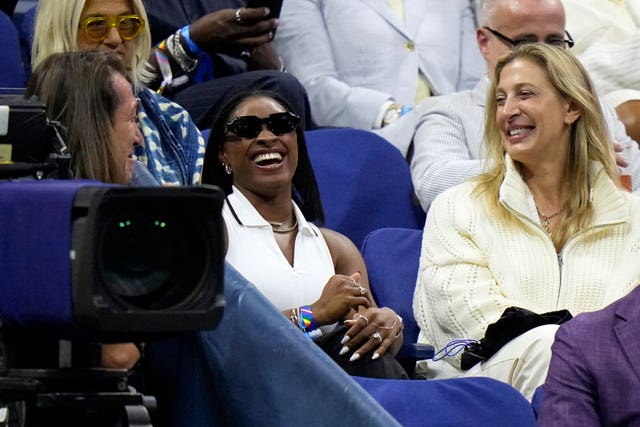Simone Biles, centre, provided inspiration for Coco Gauff