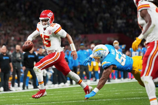 Kansas City Chiefs quarterback Patrick Mahomes runs for a touchdown