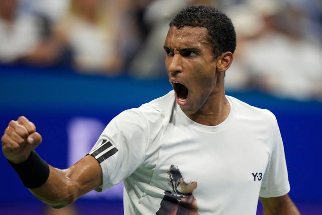 Felix Auger-Aliassime celebrates