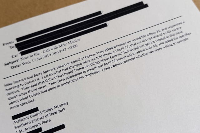 An email that was included in the US department of justice release of the Jeffrey Epstein files