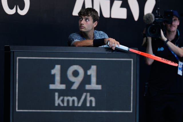 Flavio Cobolli waits for a video review decision 