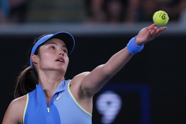 Emma Raducanu serves 