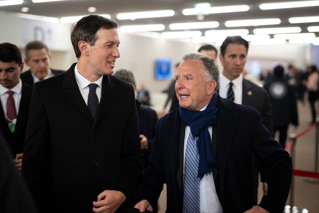 Jared Kushner, left, and Steve Witkoff in Davos