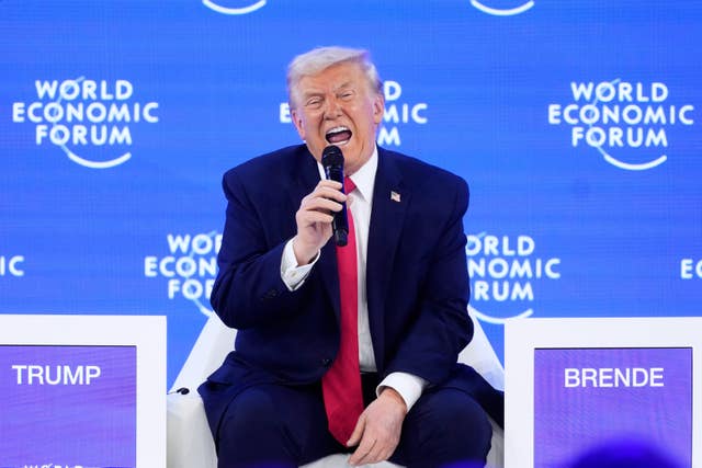 President Donald Trump speaks during the Annual Meeting of the World Economic Forum in Davos, Switzerland 