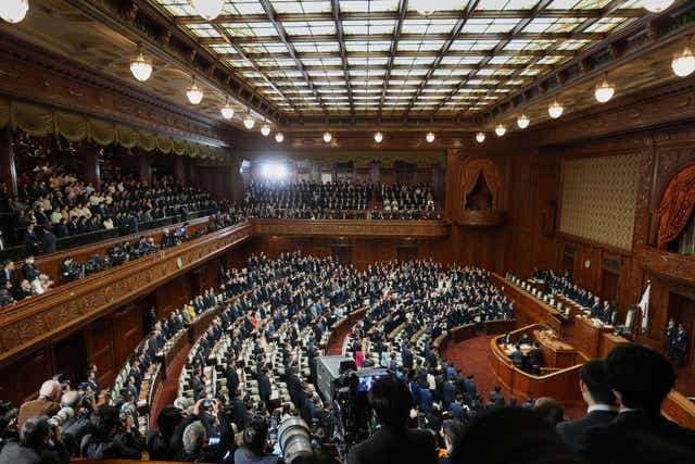 The lower house of parliament in Japan stands