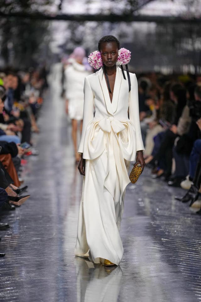 A model wears a creation as part of the Christian Dior Spring/Summer 2026 Haute Couture collection 