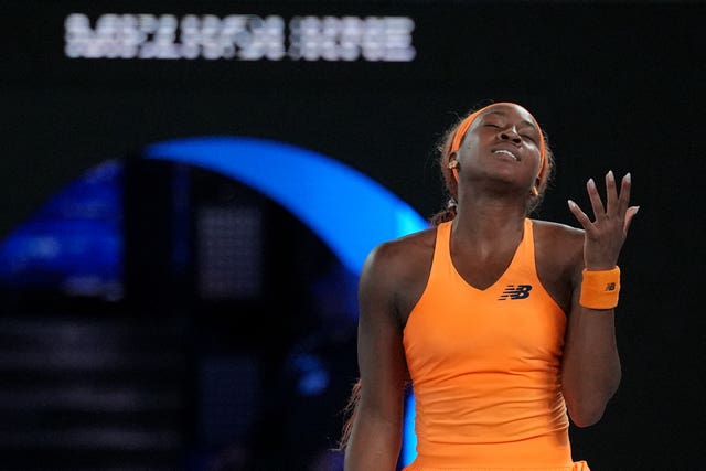 Coco Gauff looks frustrated