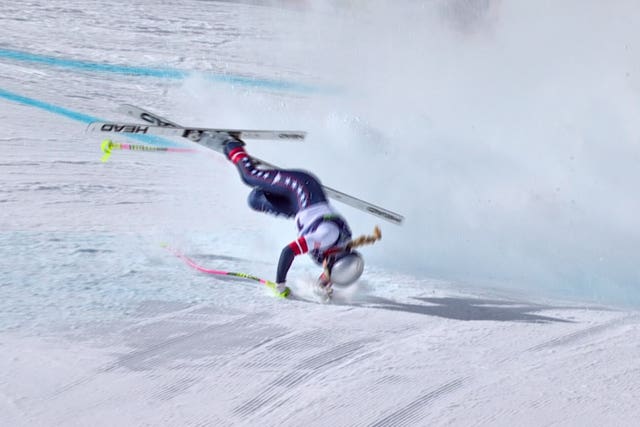 Lindsey Vonn crashes during the women’s downhill at the 2026 Winter Olympics in Cortina d’Ampezzo