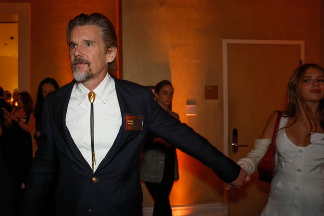 Ethan Hawke, left, and Indiana Hawke 