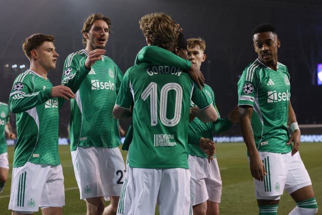 Newcastle players celebrate