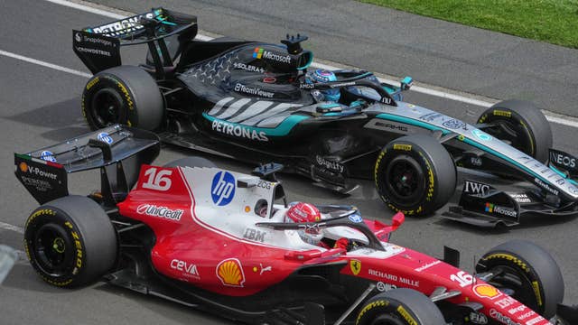 Leclerc passing Russell