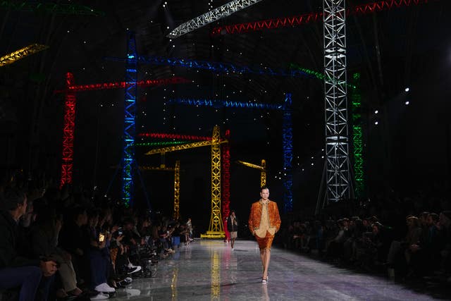 A model wears a creation as part of the Chanel Fall/Winter 2026-2027 Women’s collection presented in Paris, Monday, March 9, 2026. (AP Photo/Aurelien Morissard)