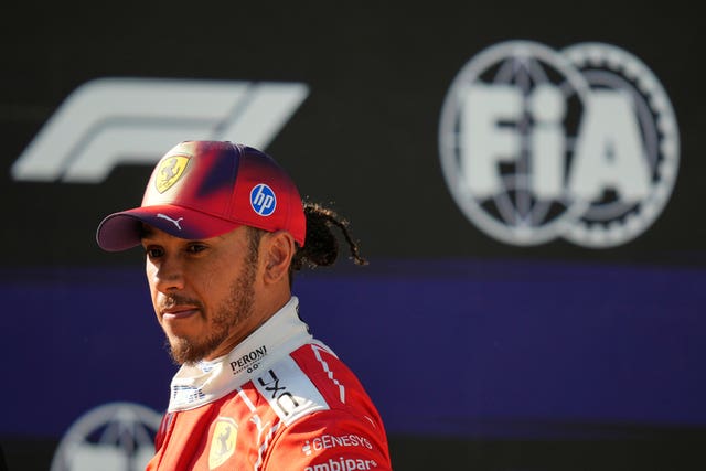 Ferrari driver Lewis Hamilton will start from third on Sunday