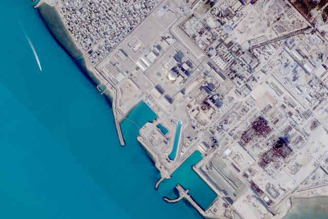 This satellite image from Planet Labs PBC shows the Bushehr Nuclear Power Plant in Bushehr, Iran, in December 