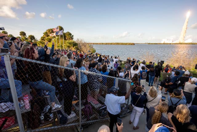 Crowds gathered to watch the launch in Florida 