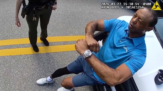Police bodycam footage showed Tiger Woods undergoing various sobriety