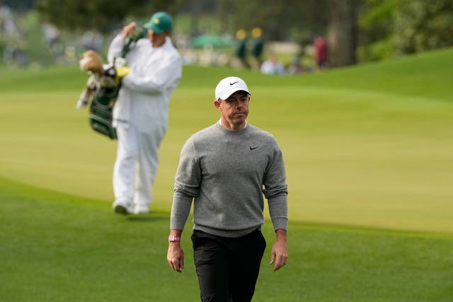 Rory McIlroy during a practice round ahead of the Masters 