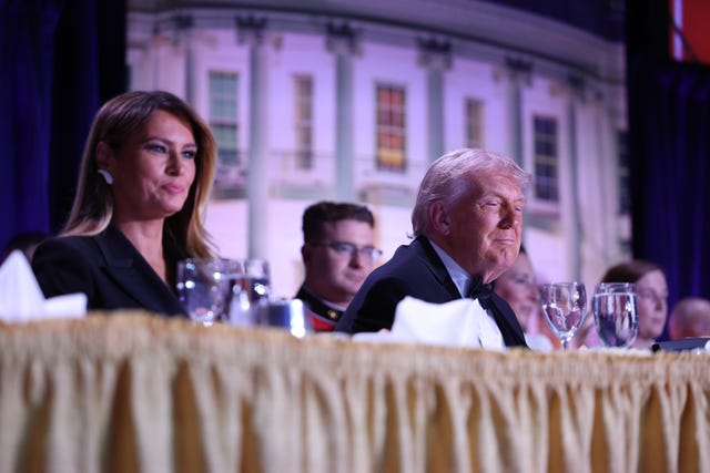 First lady Melania Trump and President Donald Trump before the dinner was brought to an abrupt end
