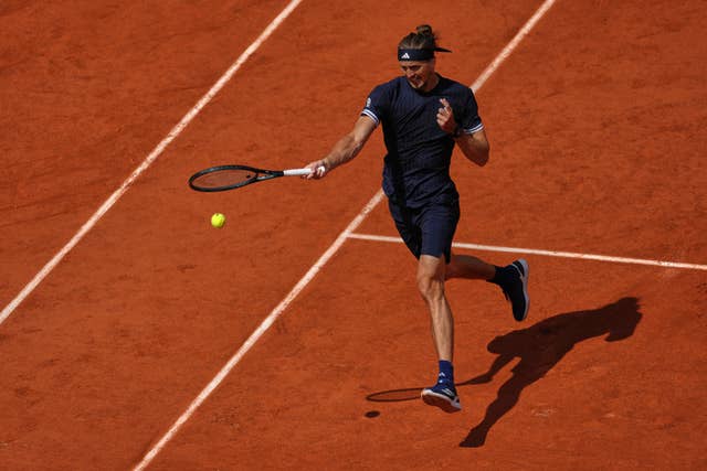 Alexander Zverev strikes a forehand