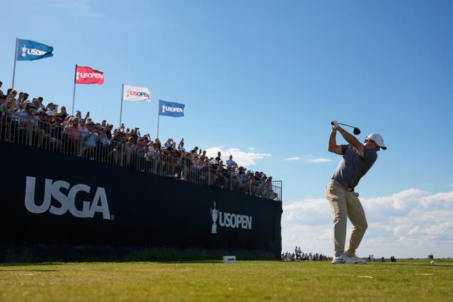 Rory McIlroy hits his tee shot on the 12th hole during the second round (Seth Wenig/AP)